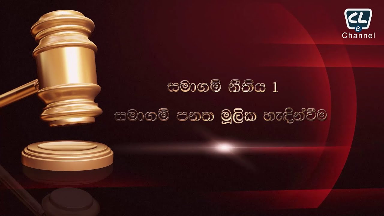 සමාගම් නීතිය 01 - සමාගම් පනත මූලික හැඳින්වීම