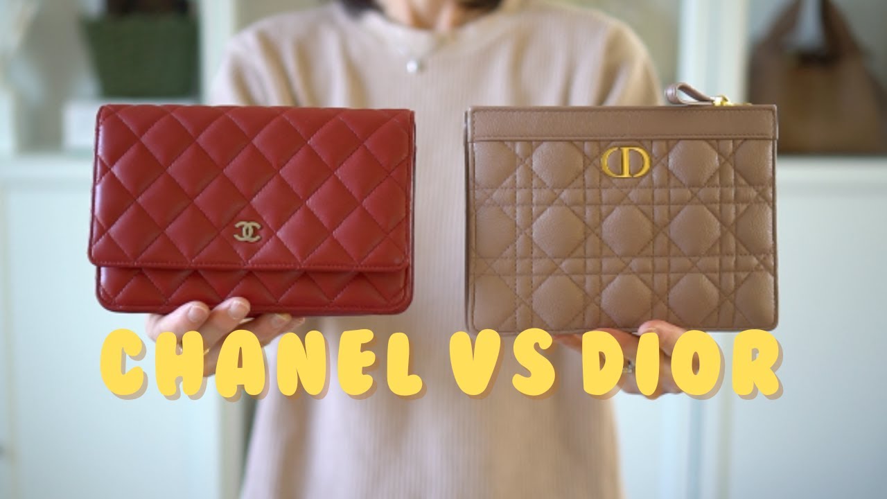 CHANEL WOC vs DIOR CARO POUCH With Chain | Comparison, Mod Shots, Which Do I Like Better?