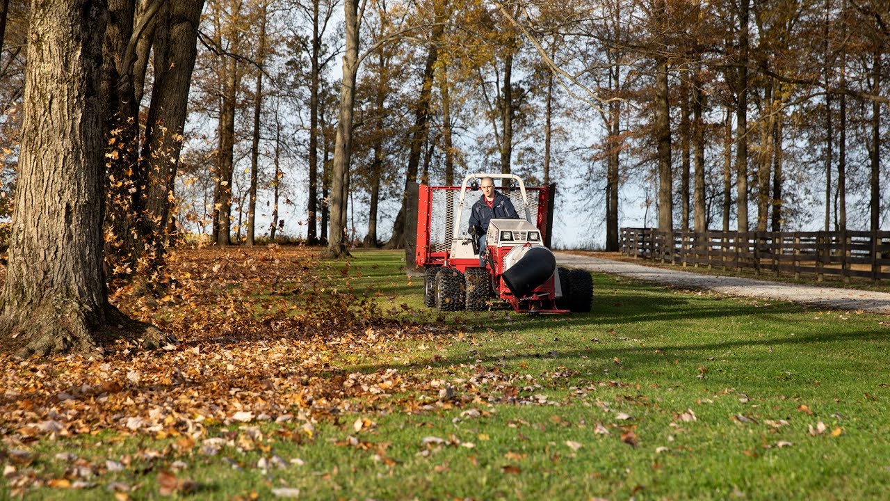 Huge Leaf Cleanup With One Tractor - Ventrac Leaf Removal System