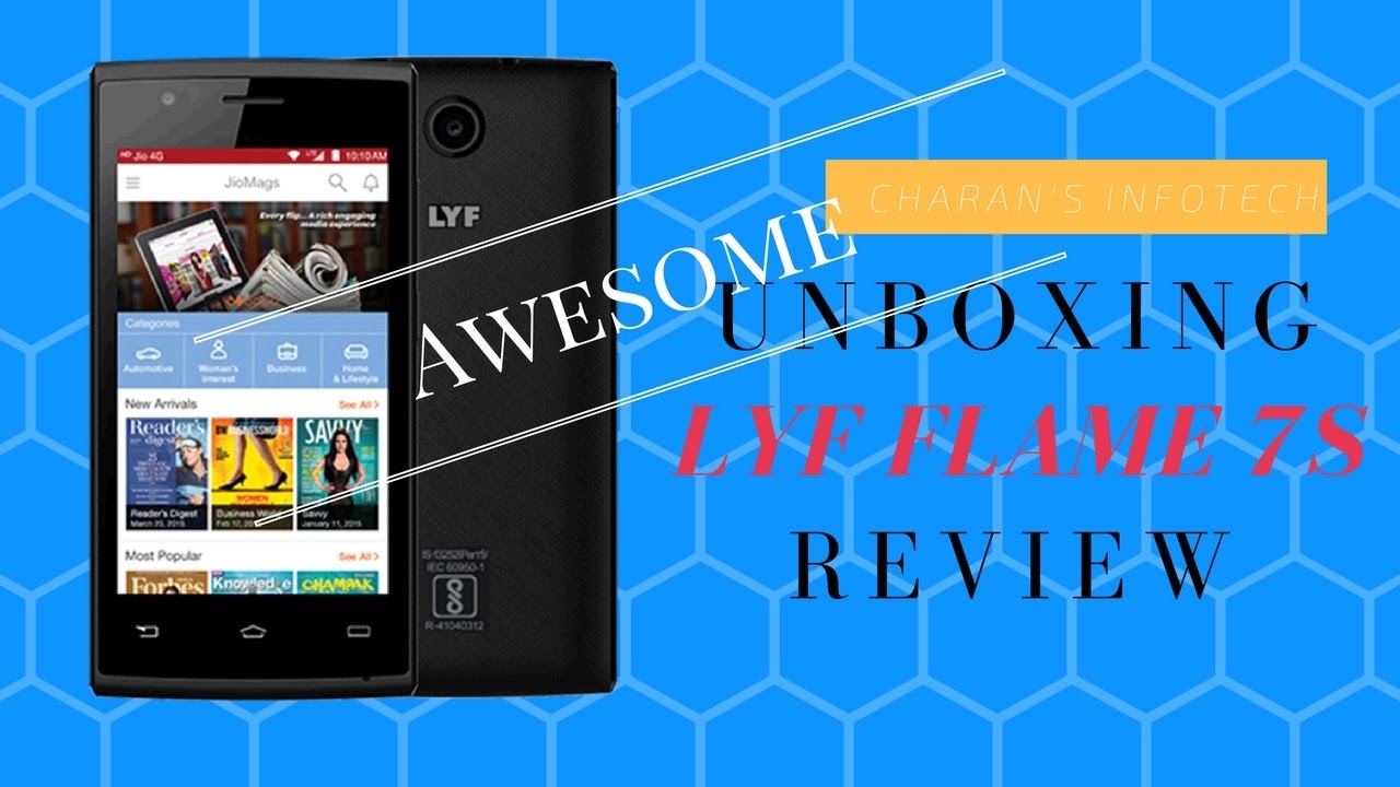 Unboxing lYF FLAME 7S Cheapest Jio 4G VoLTE Smartphone Hands-On !! | Charan's INFOTECH
