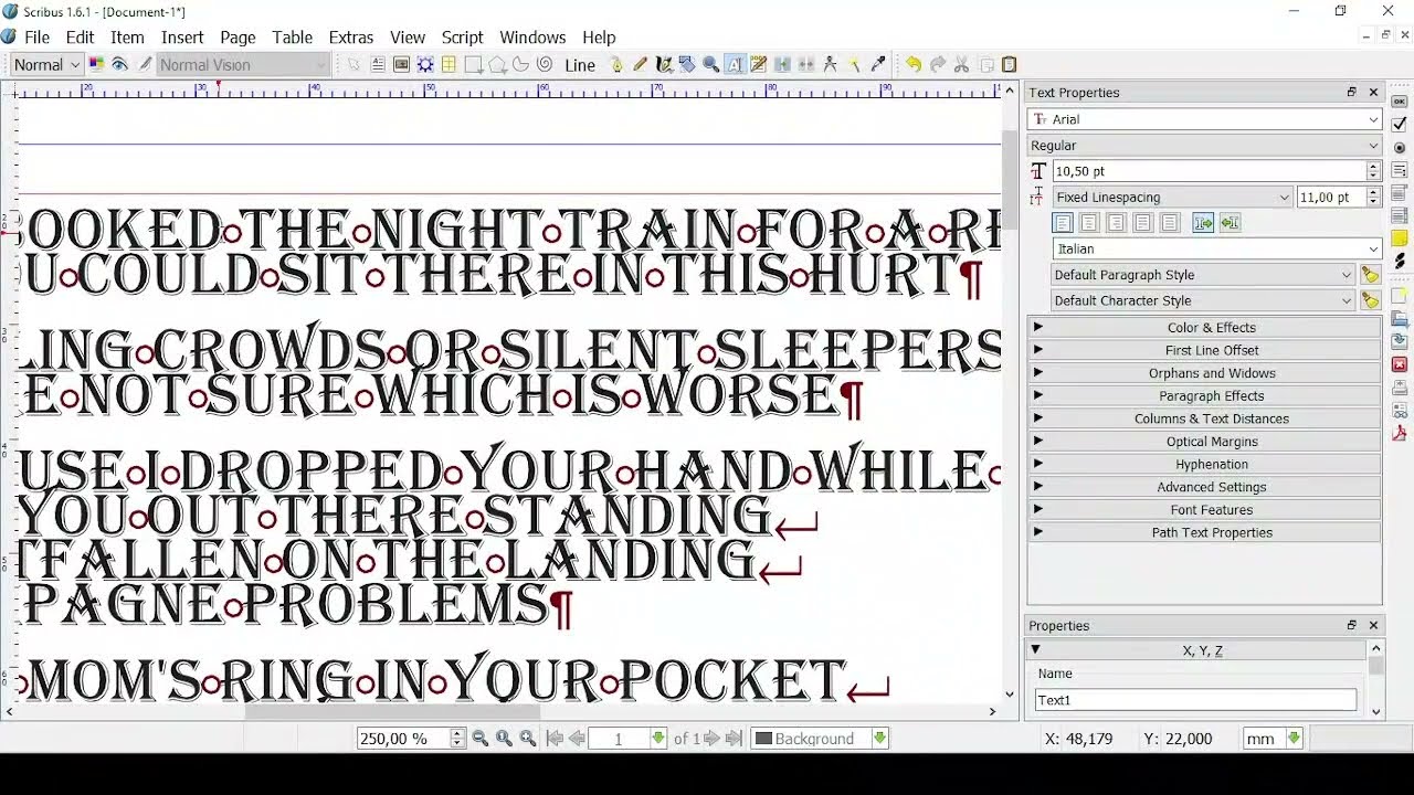 SCRIBUS - Lesson 05 - Text Frames, Link Frame Threading, Importing Texts from Word, Hyphenation