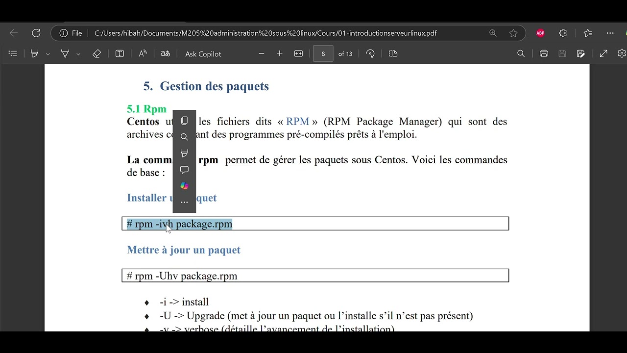 Séance1  Partie 2 Administration Réseau sous Linux