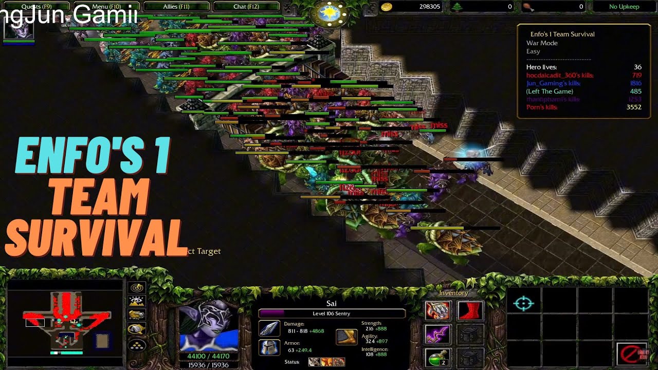 Warcraft III : Enfo's 1 team survival #1
