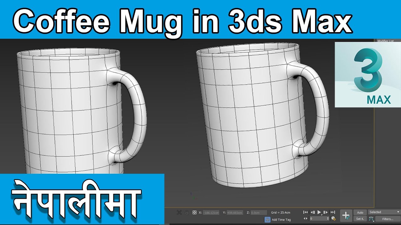 Coffee Mug 3d Modeling in 3ds max | Timelapse Video tuorial