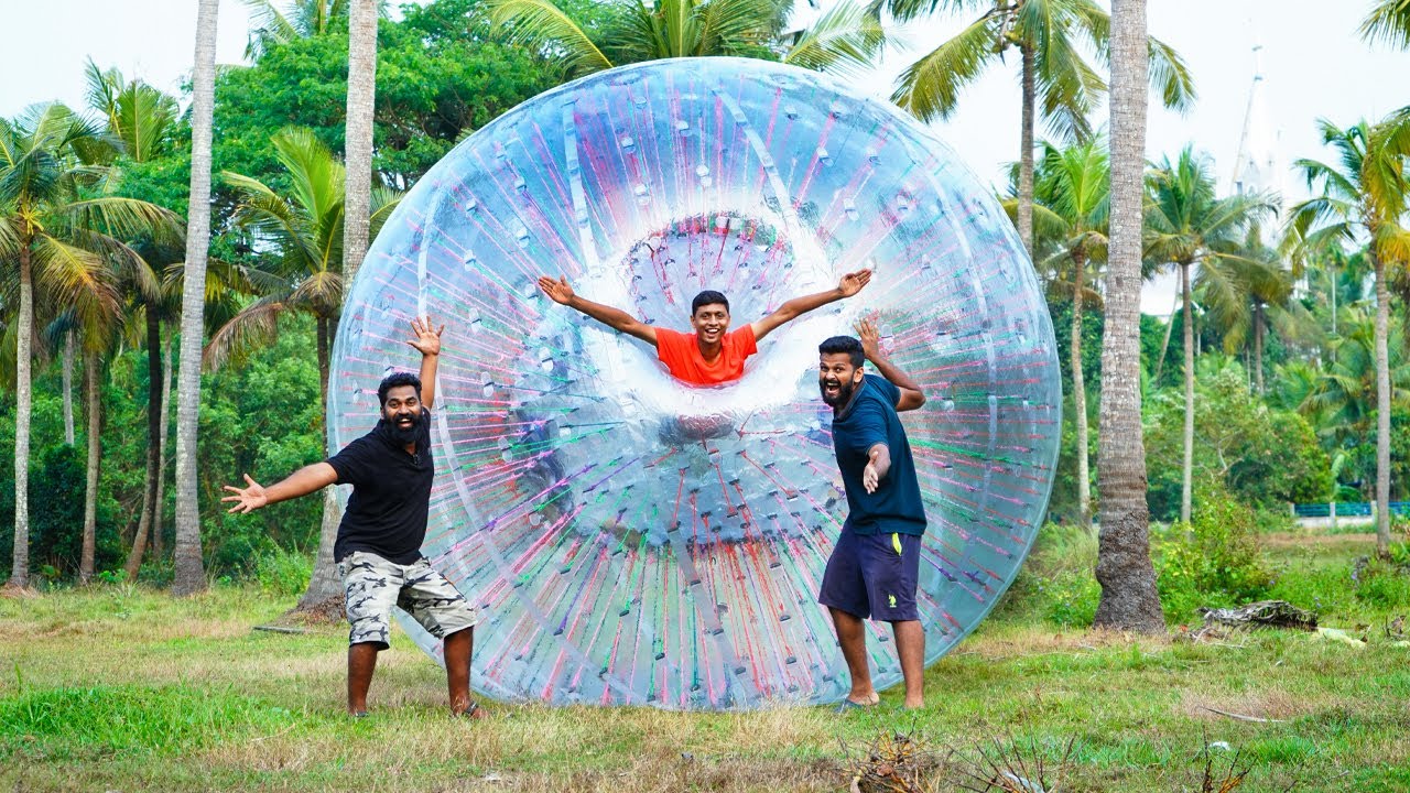 Fun With Giant Balloon | മലമുകളിൽ ആളെ കയറ്റി ഉരുട്ടിവിടുന്ന ബോൾ | M4 TECH |