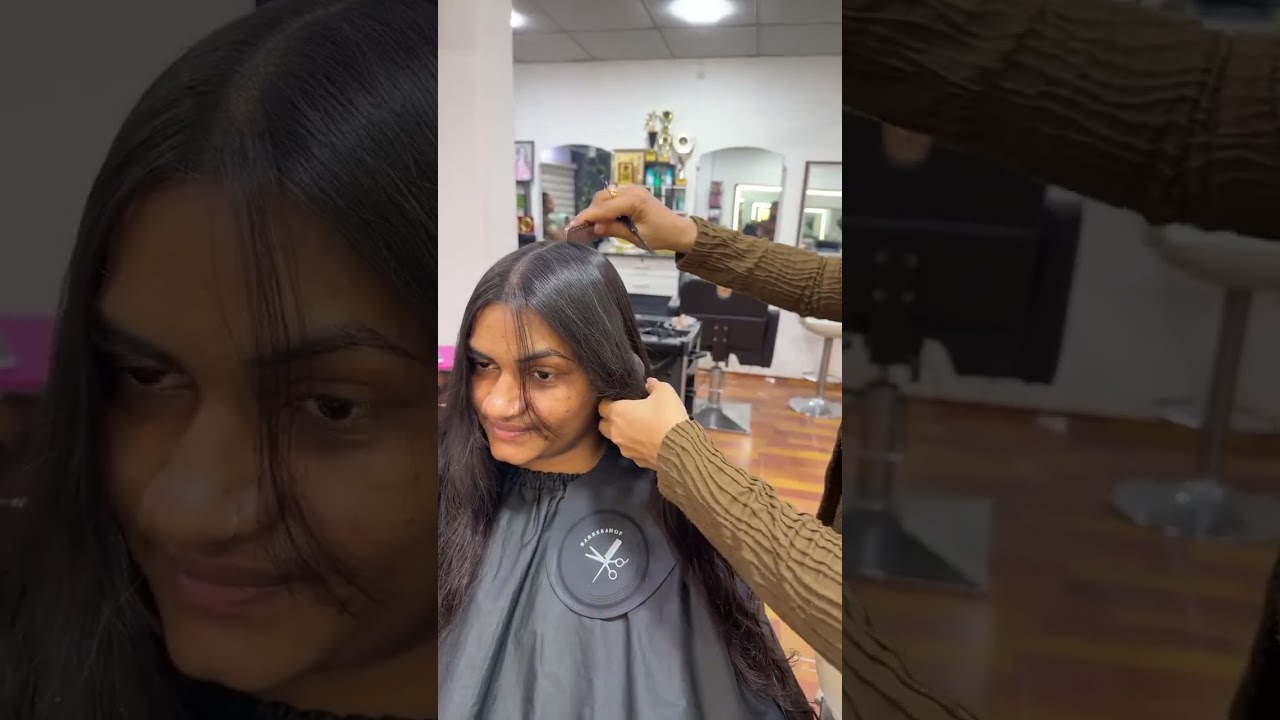 One length haircut, front layers #trending #haircutting #instagram #live #liveshorts #youtuber #new￼