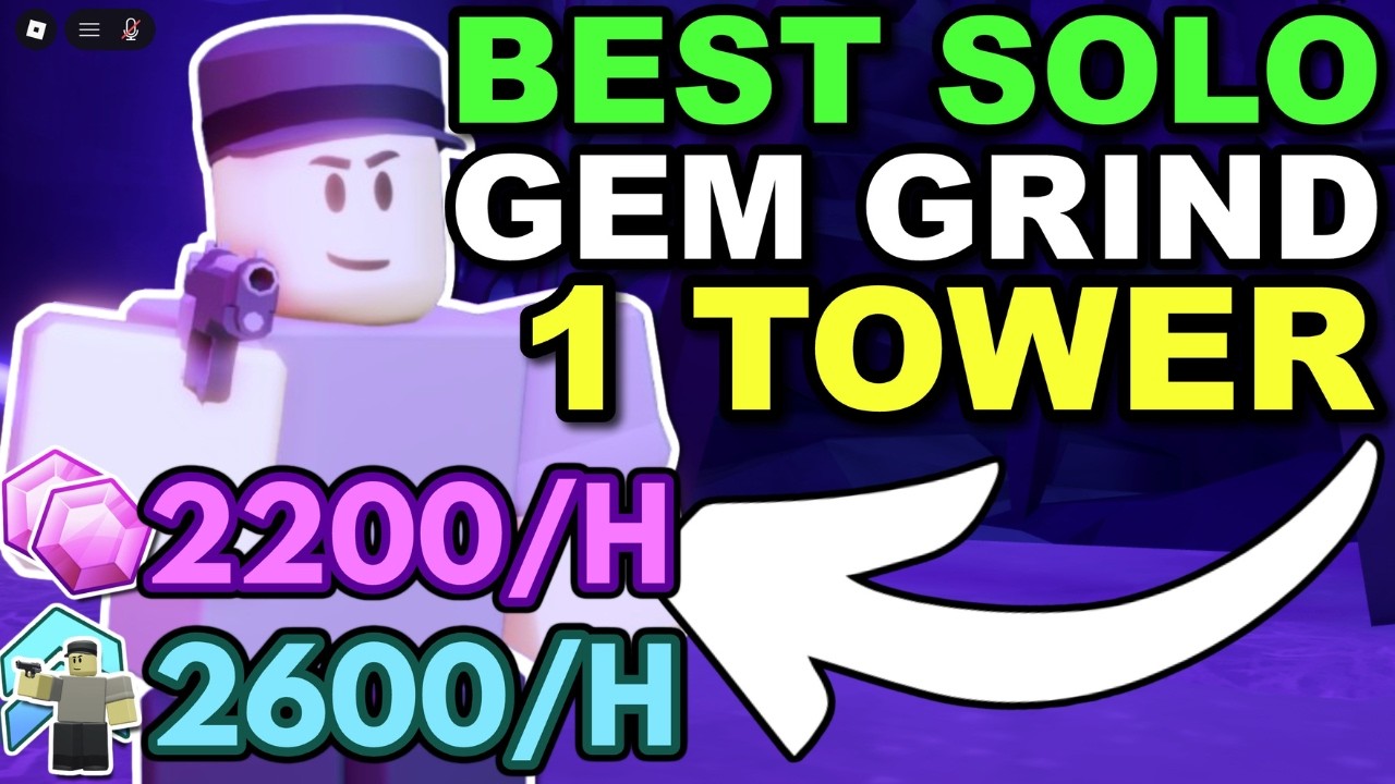 The EASIEST Gem Grind In TDS! (1 TOWER!) - Grind Evo XP Fast! - EZ Guide