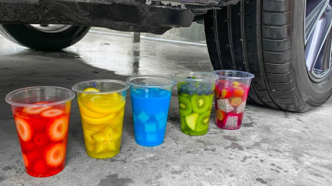 🍉🍍🥝 Funny Crushing Experiment Fruit Juice vs Car | Crushing Crunchy & Soft Things with Car!
