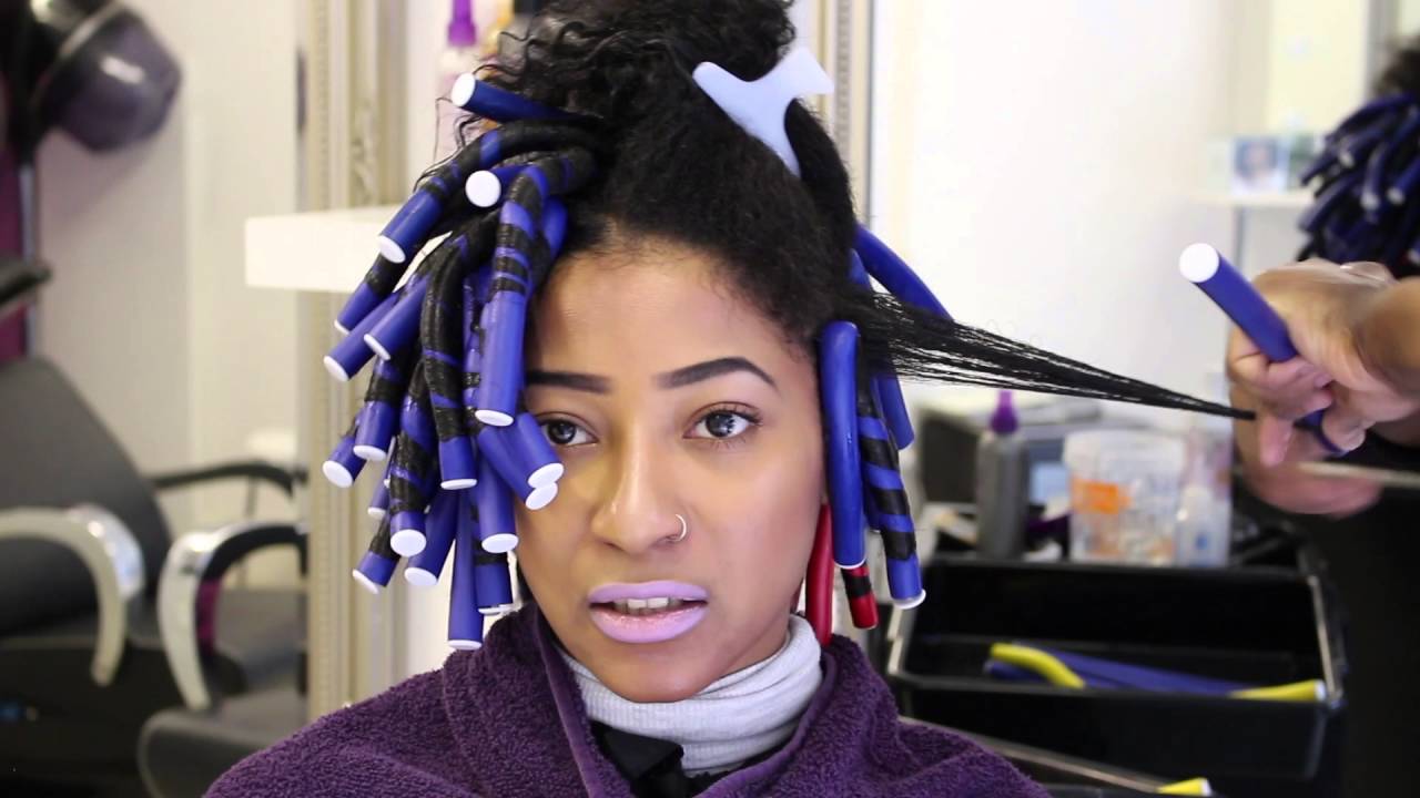Best Bendy Roller Set on Natural Hair at EbonyB Salon