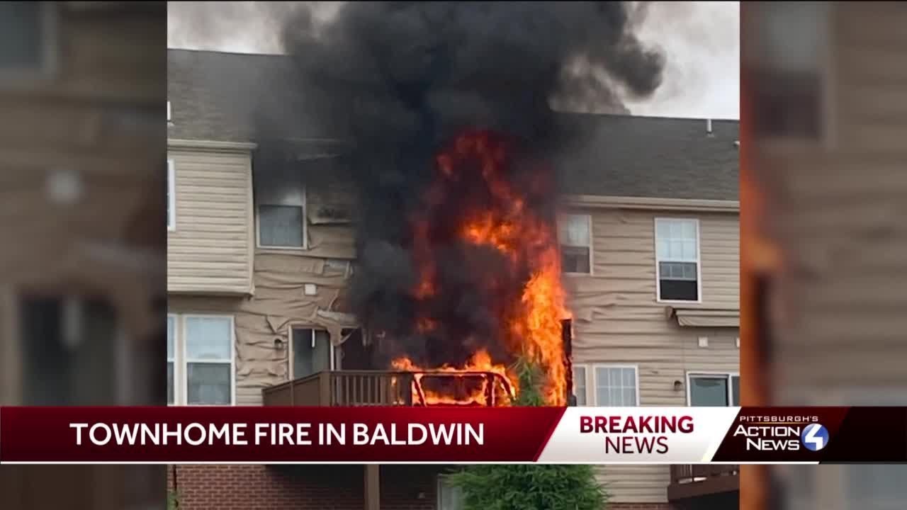 Fire rips through Baldwin townhome