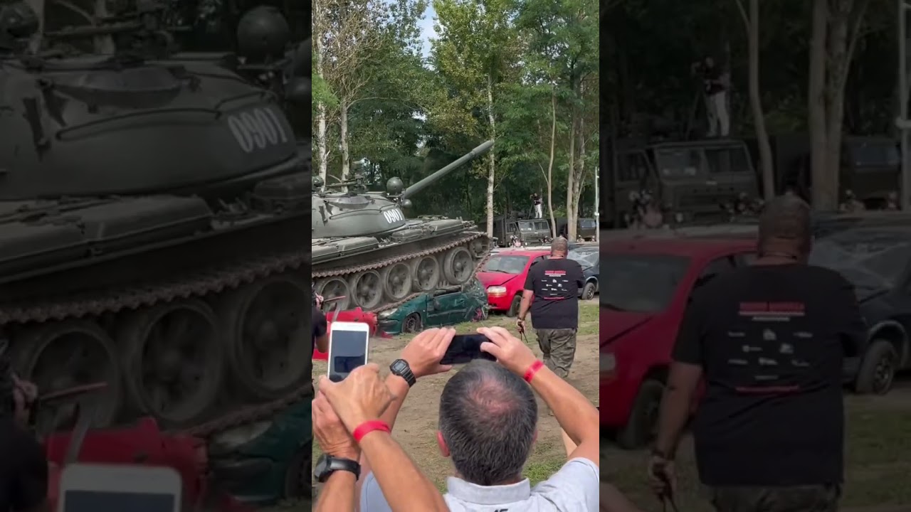 Guinness World Records: Most cars crushed by a tank in one hour
