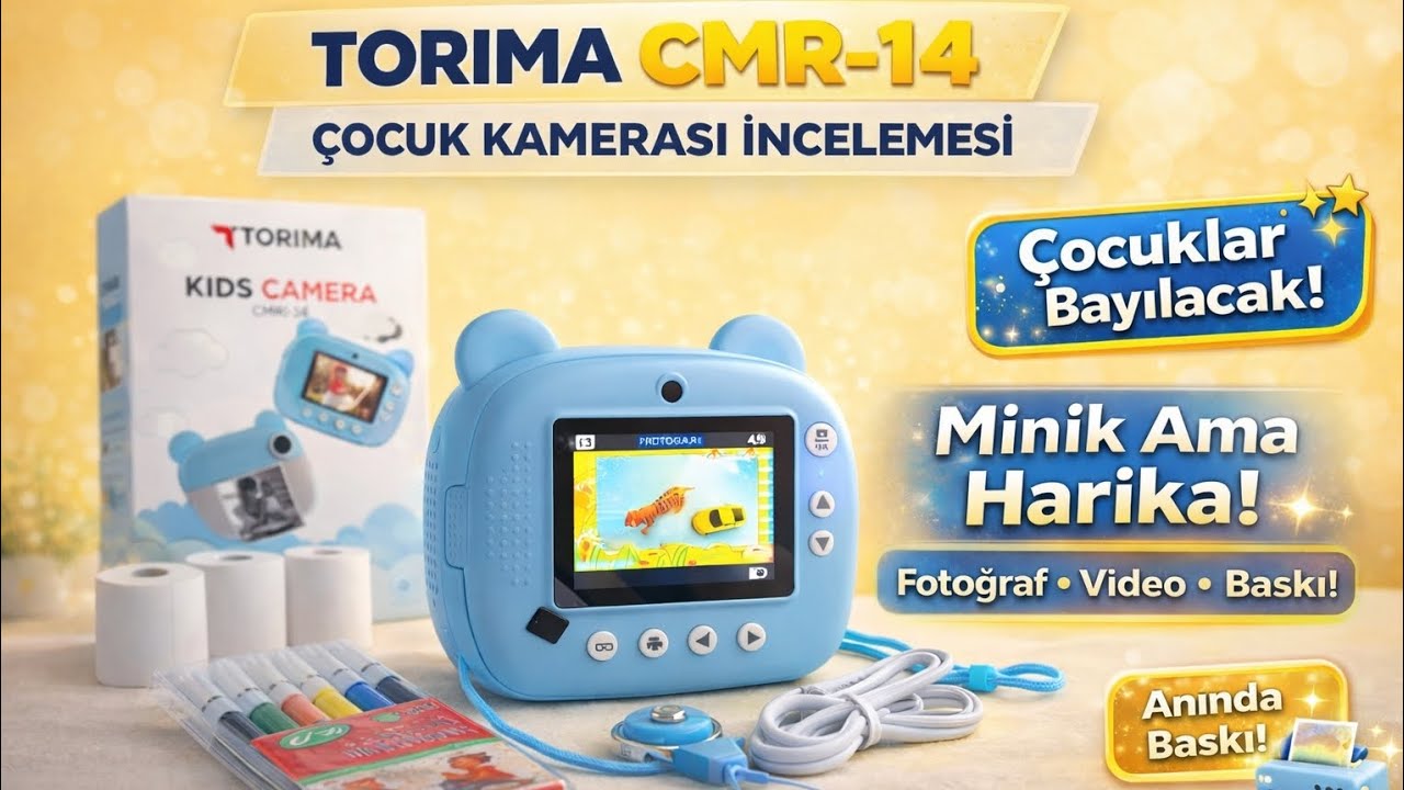 Torima CMR-14 Çocuk Kamerası İnceleme 2025 | Fotoğraf, Video ve Anında Baskı Özelliği