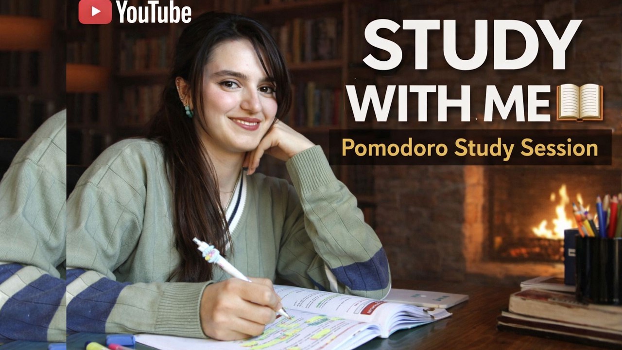 Study With Me 📚 birlikte TUS &ccedil;alışıyoruz | 90/15 Pomodoro | Fireplace