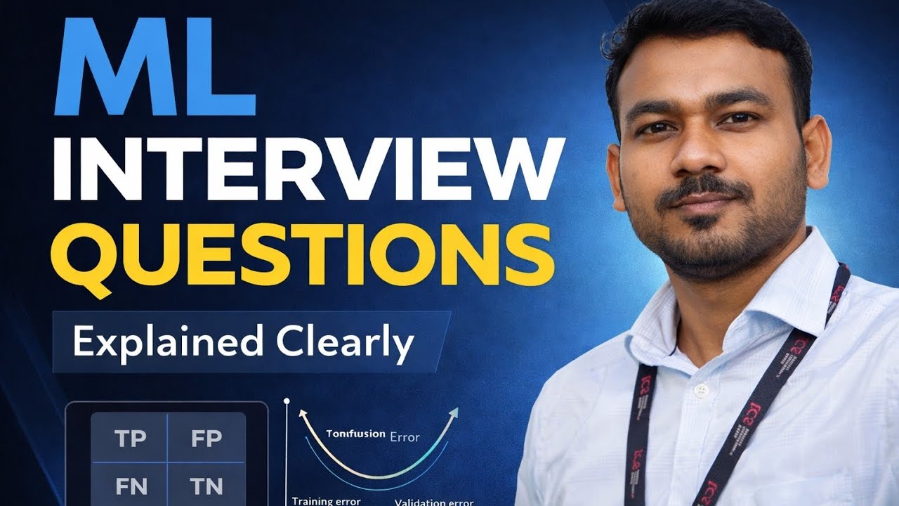 Top 5 Most Asked Machine Learning Interview Questions | Bias-Variance, Overfitting, Precision, F1