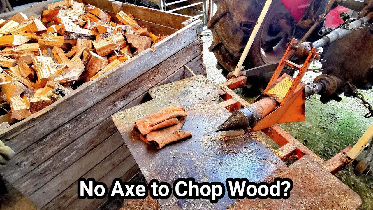 Can You Chop Wood Faster Than This? - No Axe! Tractor Log Screw Splitter | HydroCut HyCrack