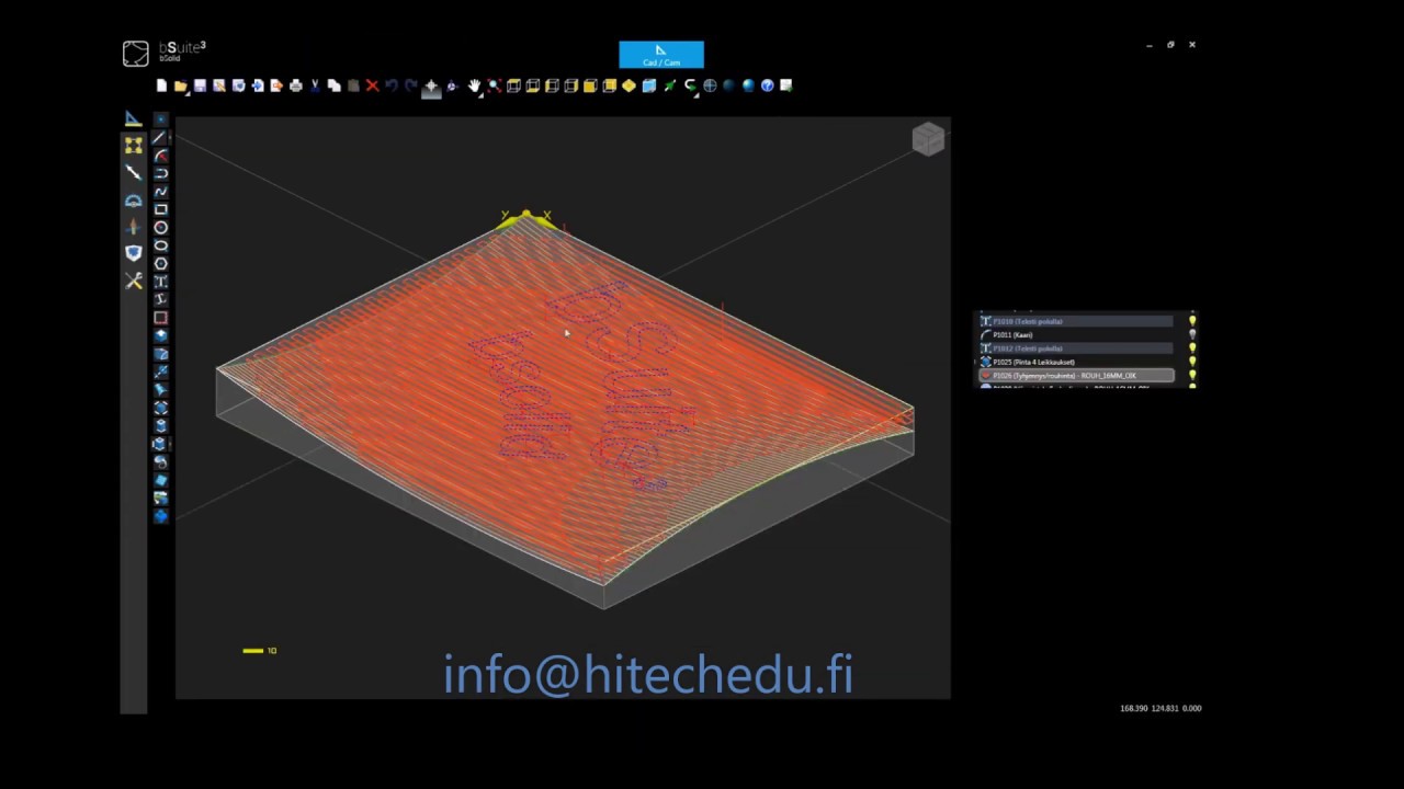 bSolid - 5-axis machining of the text on a curved surface