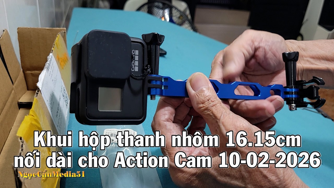 Khui hộp thanh nh&ocirc;m 16.15cm nối d&agrave;i cho Action Cam 10-02-2026