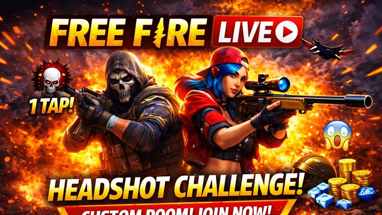 #FREE FIRE LIVE 🔴 | Headshot Challenge 😱 | Custom Room Gameplay | Join Now!
