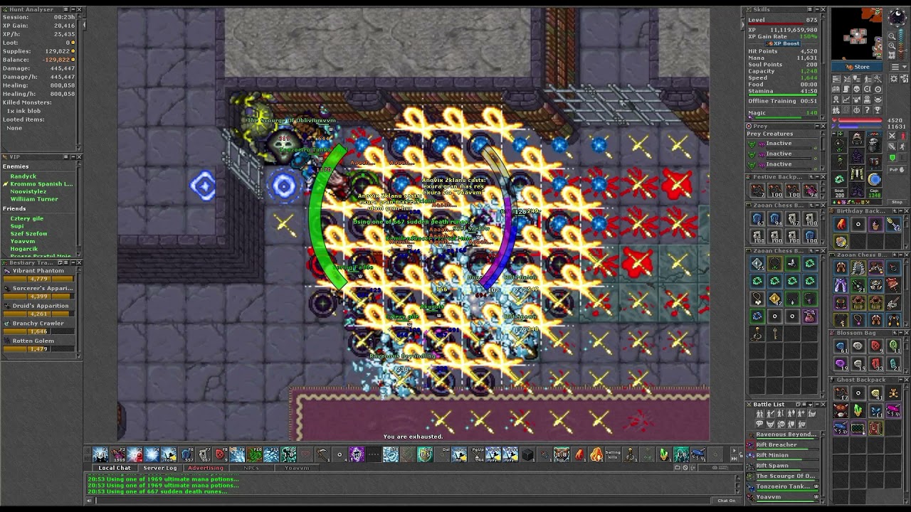 Tibia furia main library fail, 550 ek 500 ek