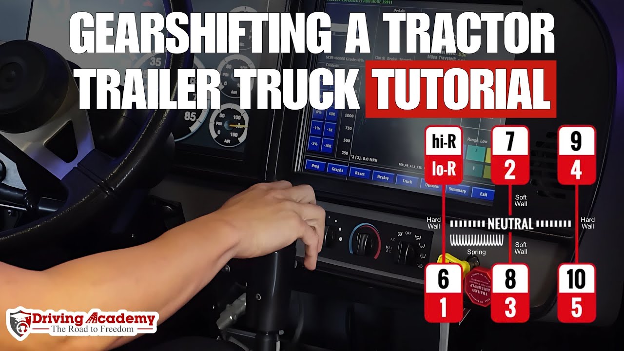 HOW TO SHIFT A MANUAL TRACTOR TRAILER TRUCK - STEP BY STEP EASY TUTORIAL!