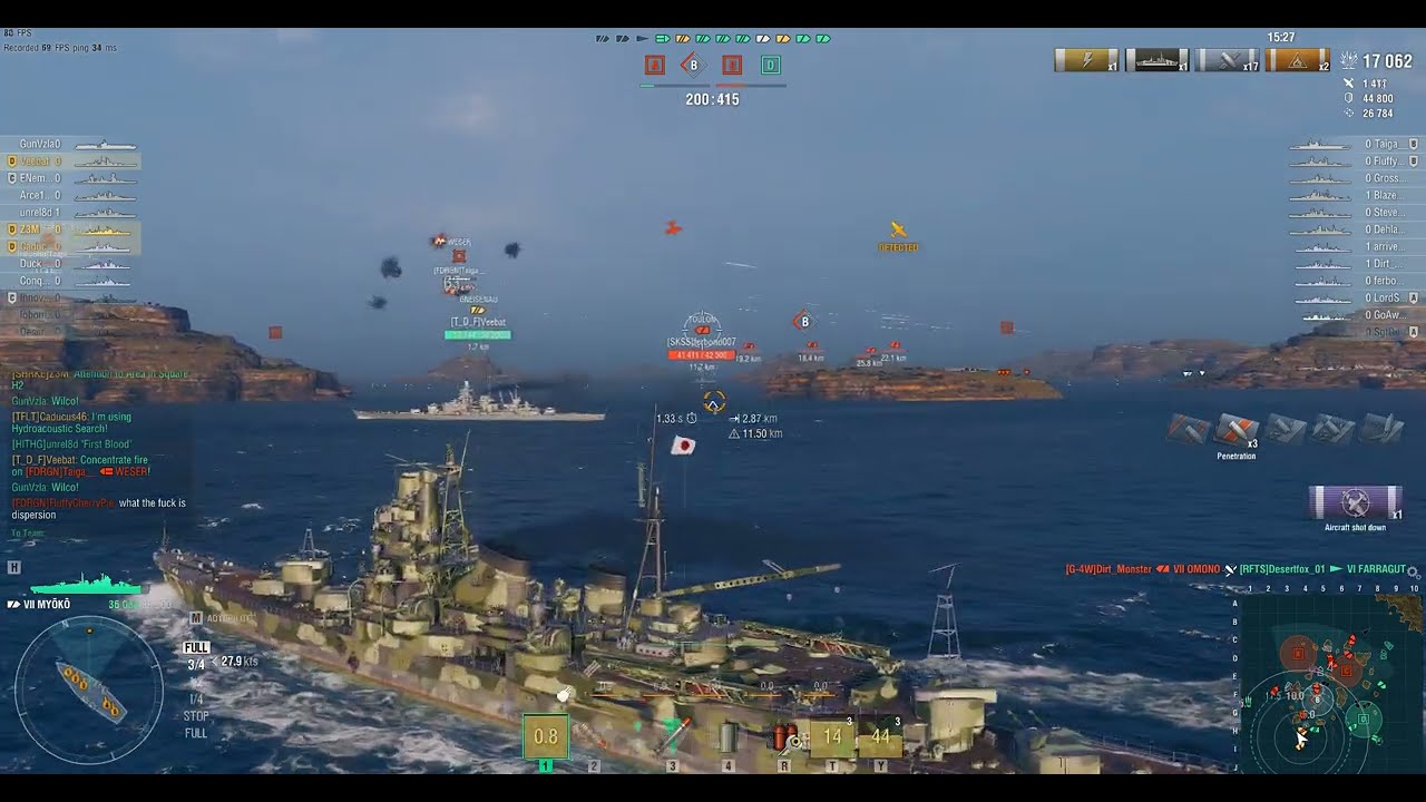 World Of Warships.  Score: 907 To 175.  No Caps, We Cant Win This.
