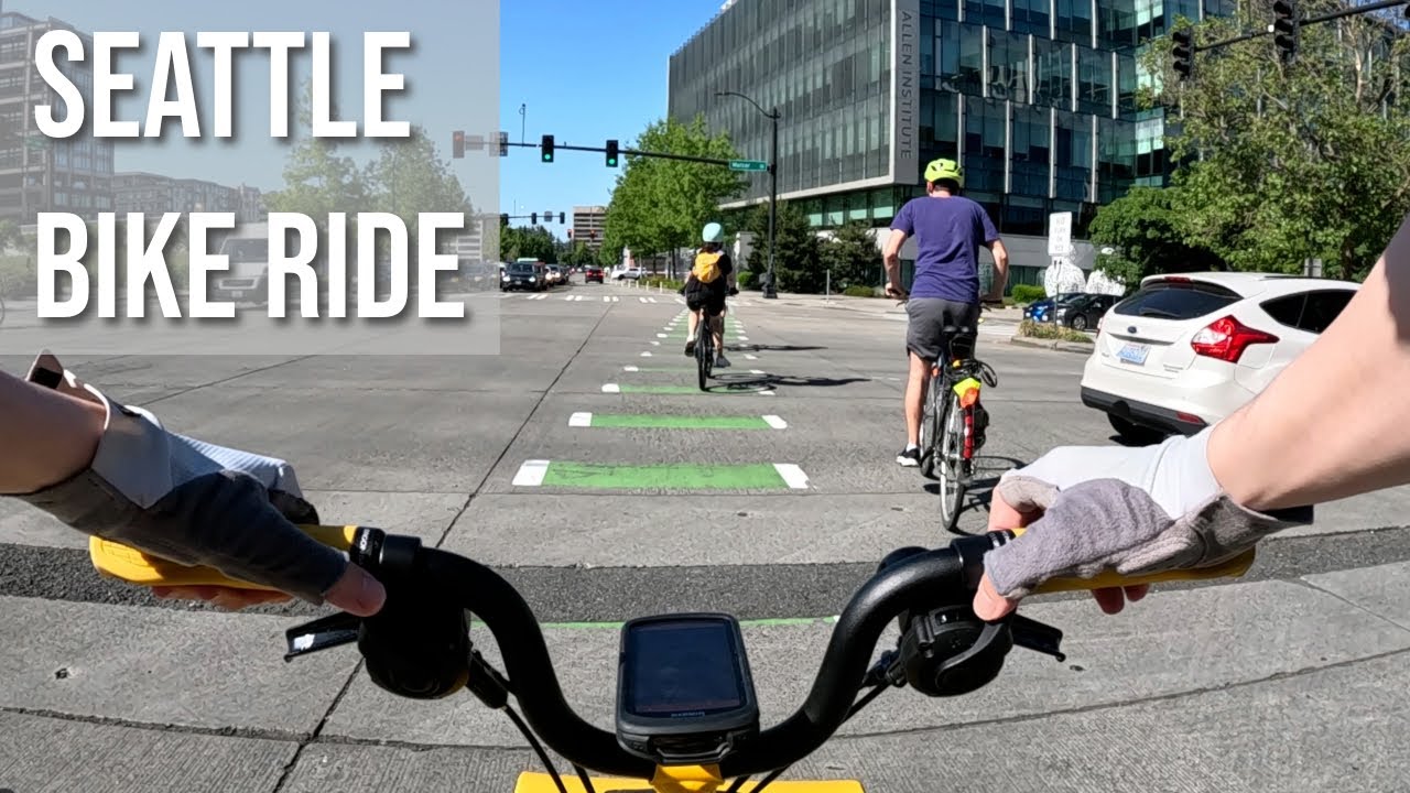 Downtown Seattle to South Lake Union Bike Lanes Tour on my Brompton | 10 Minute Ride w/ Commentary