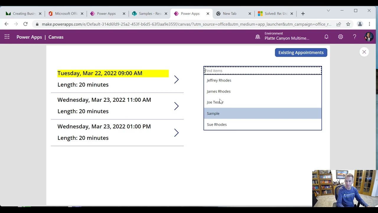 Создание решения для бронирования в Power Apps и SharePoint