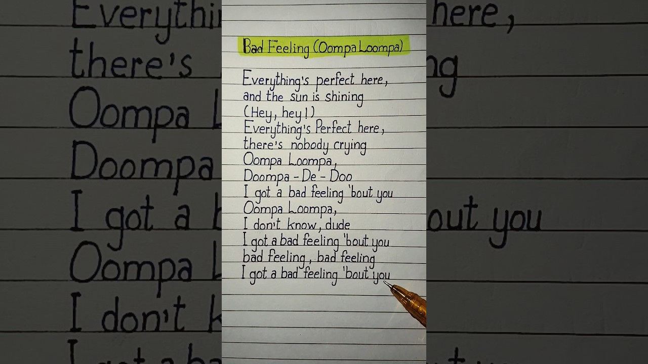 jagwar twin bad feeling (oompa loompa) (slowed + verb) lyrics