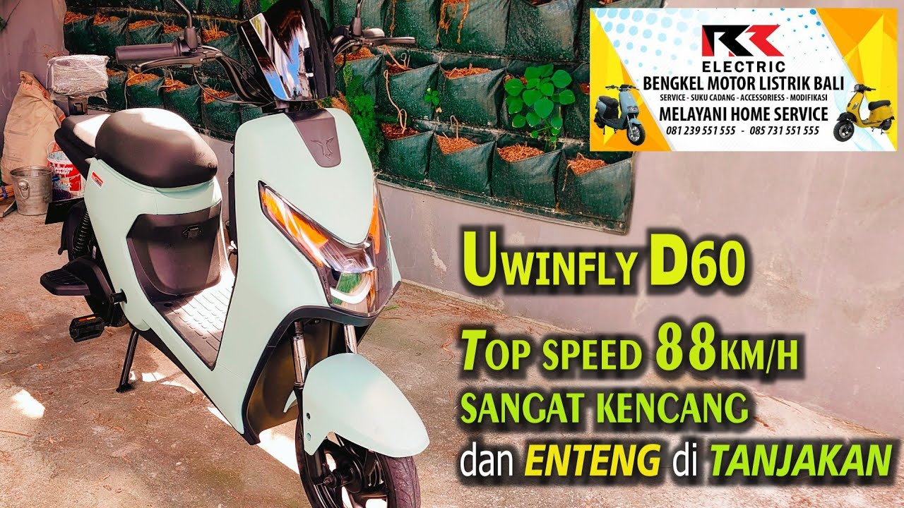UWINFLY D60 ,TOP SPEED 88KM/H. KUAT DI TANJAKAN dgn BEBAN 100Kg @RR ELECTRIC BALI