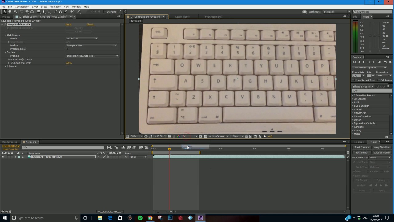 Stabilizing footage with warp Stabilizer in After Effects