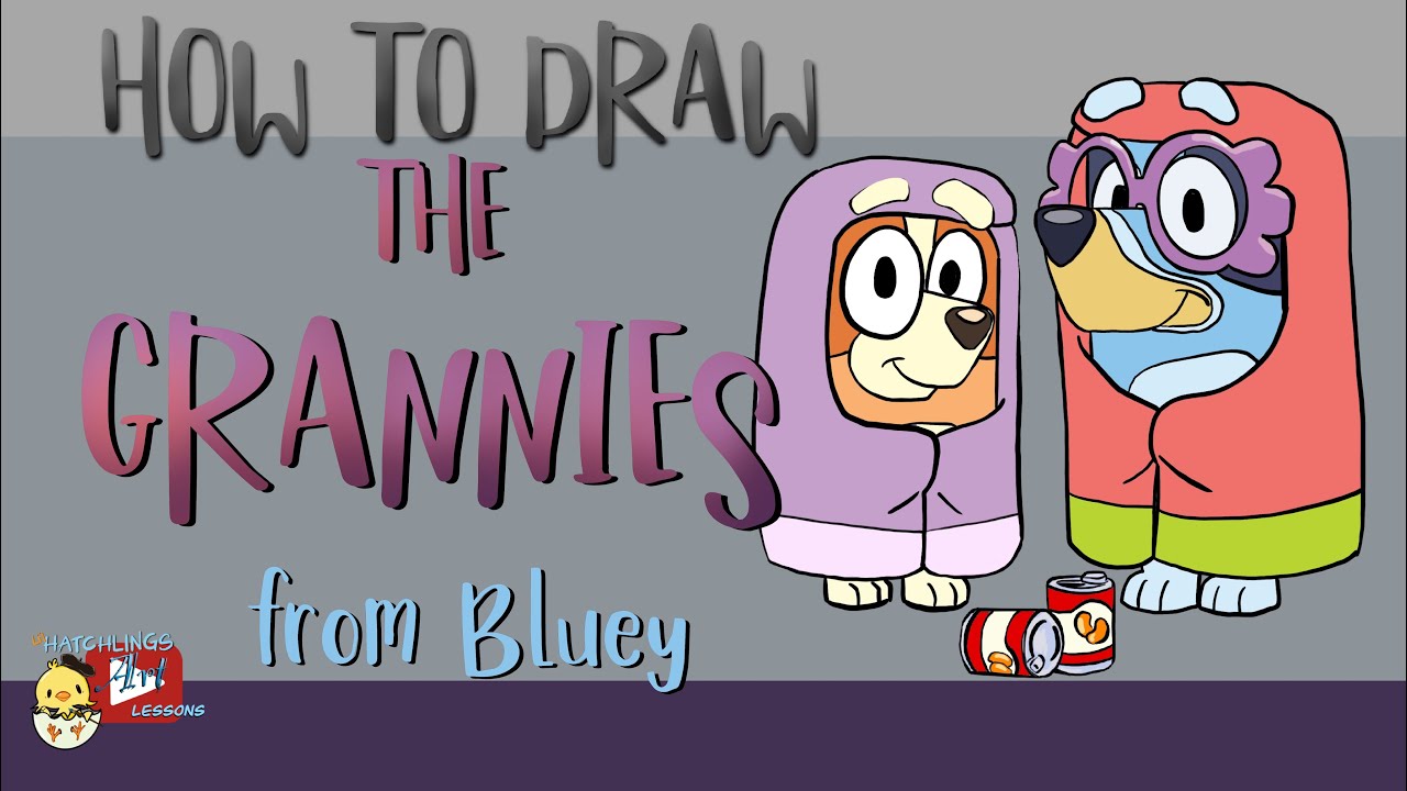 How to Draw The Grannies from Bluey - Little Hatchlings Art Lessons