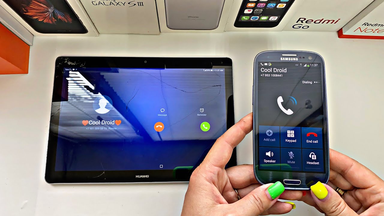 Huawei MediaPad T3 10” vs Samsung Galaxy S3 / Incoming & outgoing calls & call on hold