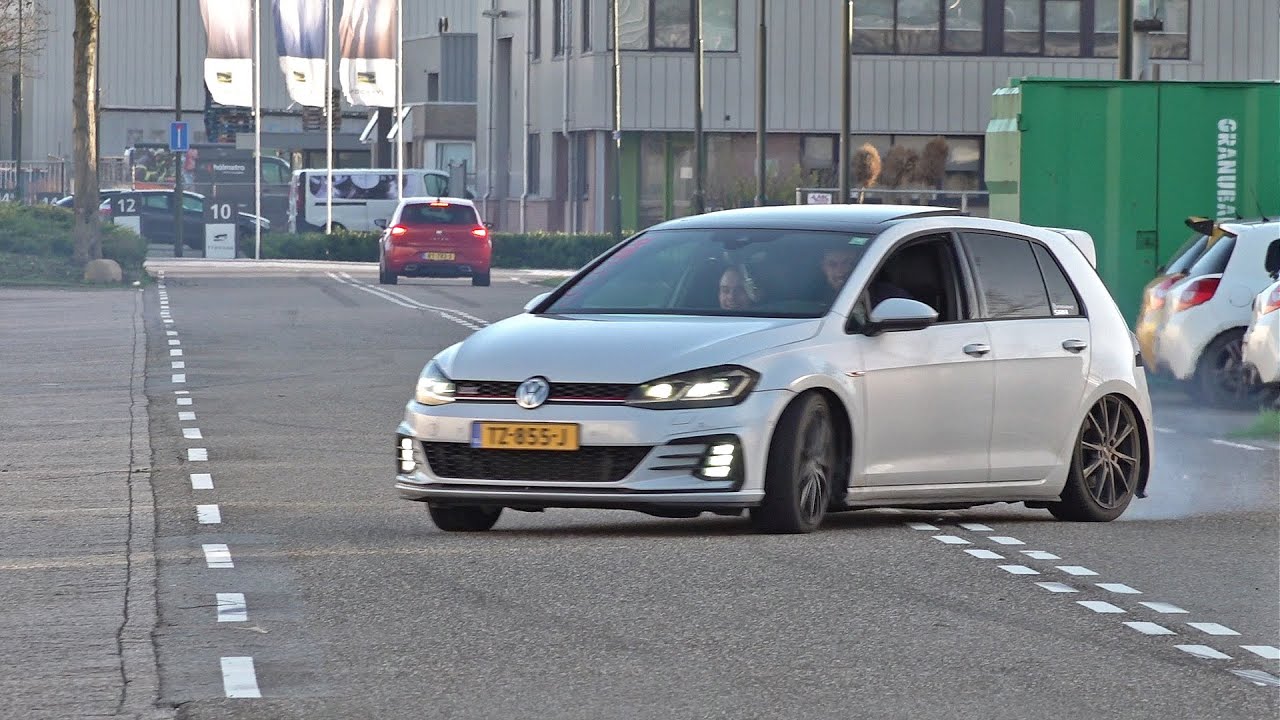 Slammed Volkswagen Golf 7.5 GTI Trying To Drift!