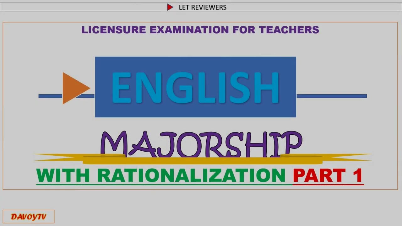 English Majorship | LET REVIEWER | with Rationalization Part 1
