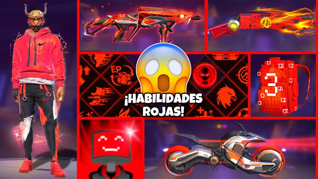 RETO: SOLO PODEMOS USAR COSAS ROJAS ❤️ FREE FIRE