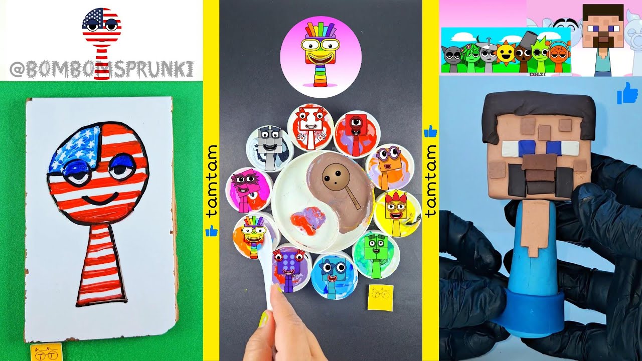 Sprunki 🎵 Mixing Colors 🌈 Clay & Challenge & Draw 🖍️