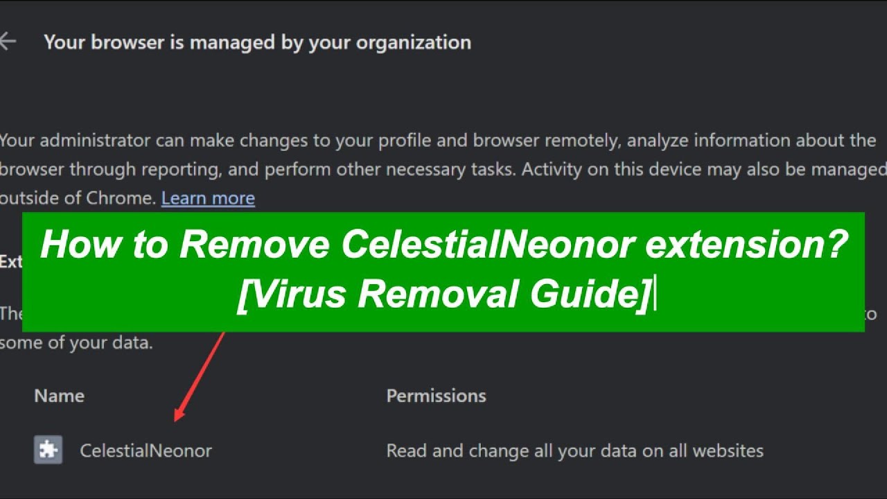 Remove CelestialNeonor extension from Web Browser