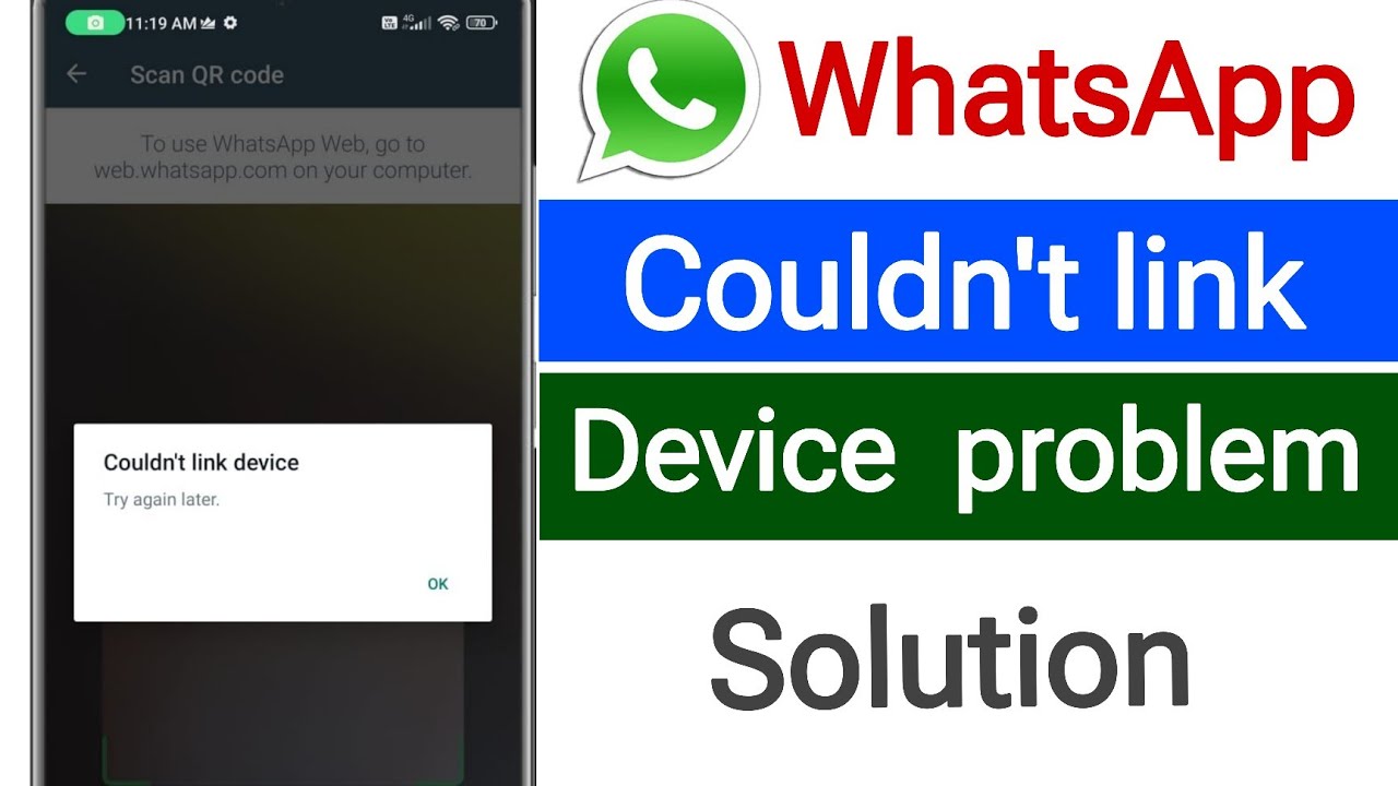 WhatsApp Couldn't Link Device | An Error Happened Please Try Again | WhatsApp Device Link Problem 