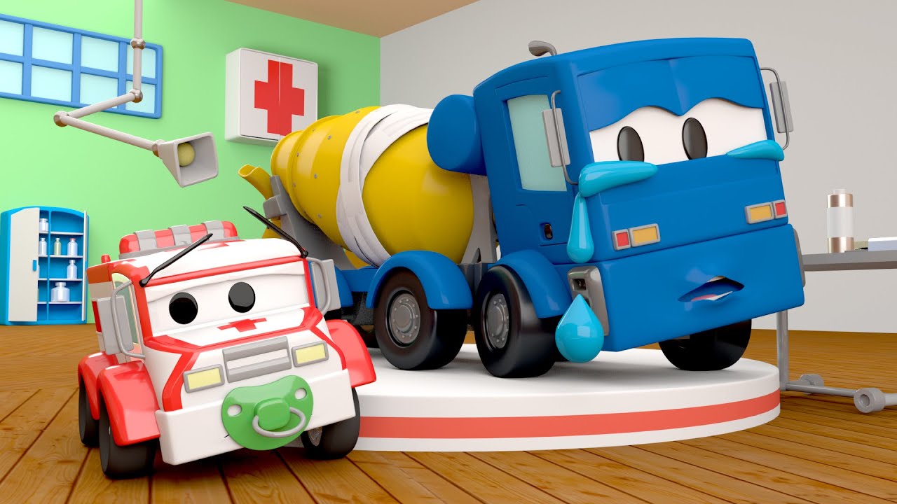 救护车安柏在汽车城 🚑  混凝土搅拌机克里斯托弗 国语中文儿童卡通片 Car City - Mandarin Ambulance Cartoons for Kids