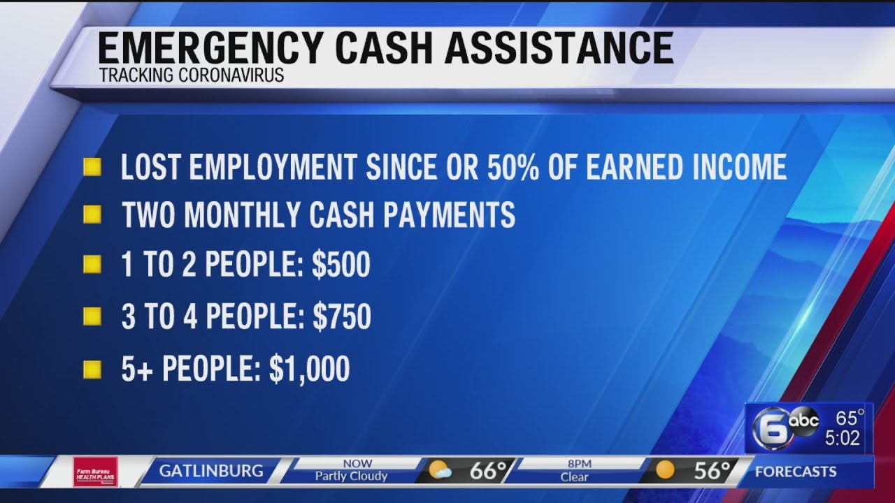 Emergency cash assistance from the state