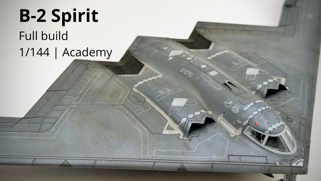 Создание модели B-2 Spirit в масштабе 1:144 от Academy | Стелс-эффект, панели RAM и интенсивное с...