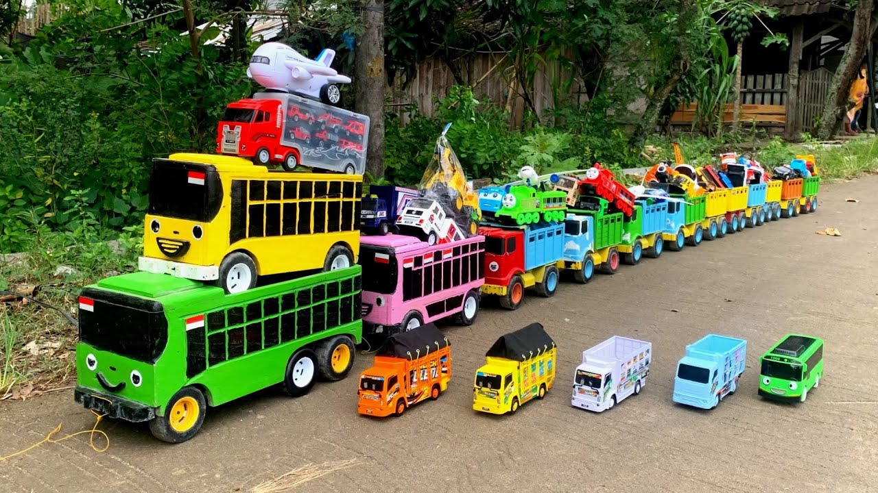 WADIDAW !! Mobil Truk Tronton Panjang Bongkar Mainan Mobil Mobilan Truk Molen, Truk Oleng, Excavator