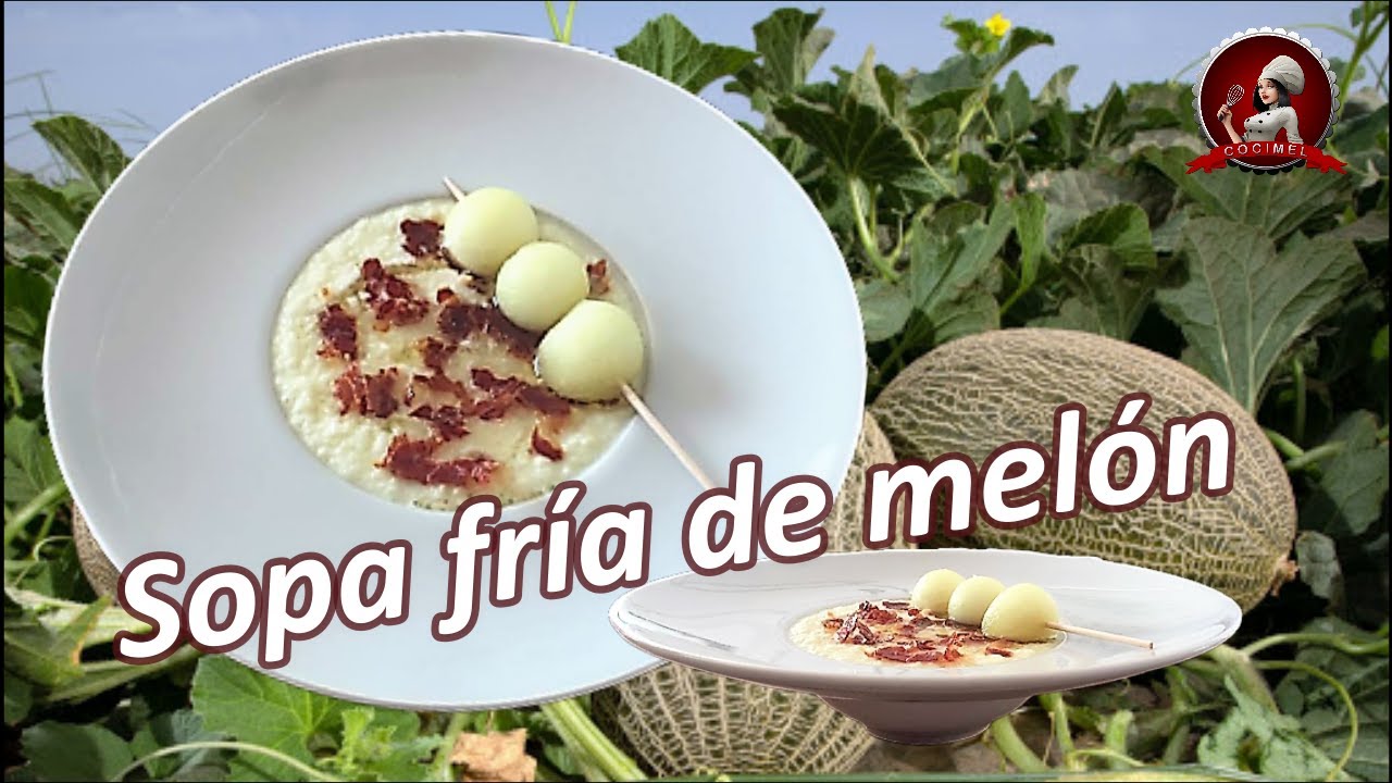Sopa fr&iacute;a de mel&oacute;n con jam&oacute;n crujiente | Un entrante refrescante y delicioso