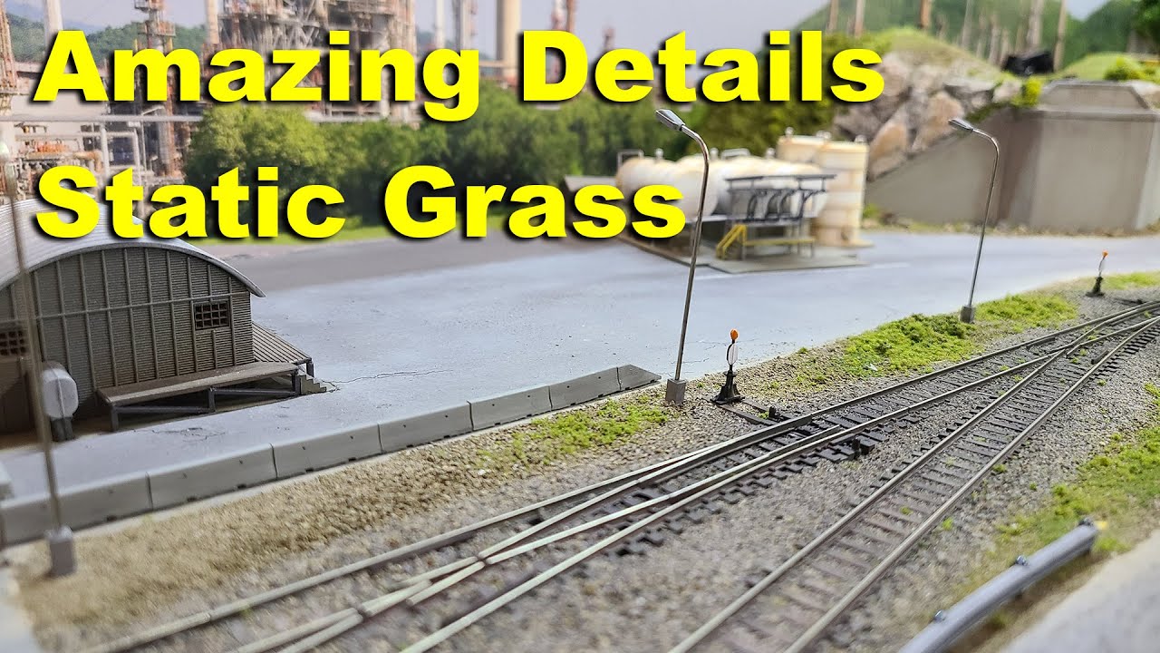 N Scale - Layout Update 22 - Details and Static Grass for Refinery
