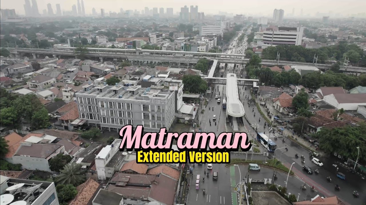 4K Drone Footage - Halte Busway Transjakarta Matraman Baru - Stasiun Matraman - Gereja Koinonia