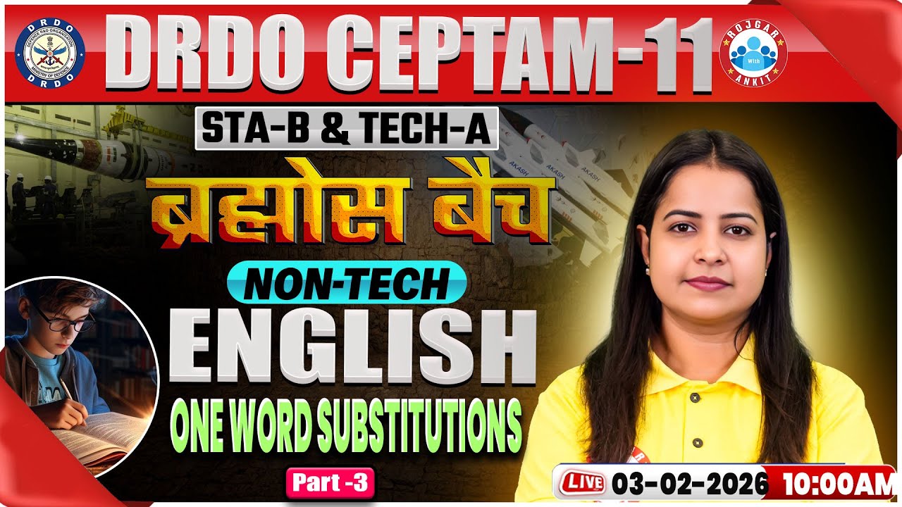 DRDO CEPTAM 11 Classes | DRDO English Classes | One Word Substitutions | STA B & Tech A | Kiran Mam
