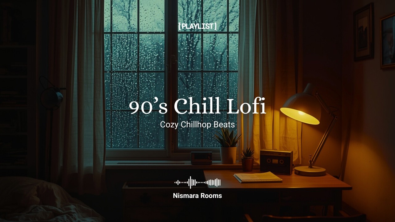 90’s Chill Lofi at Night 🌧️ | Rainy Study Room Chillhop Beats