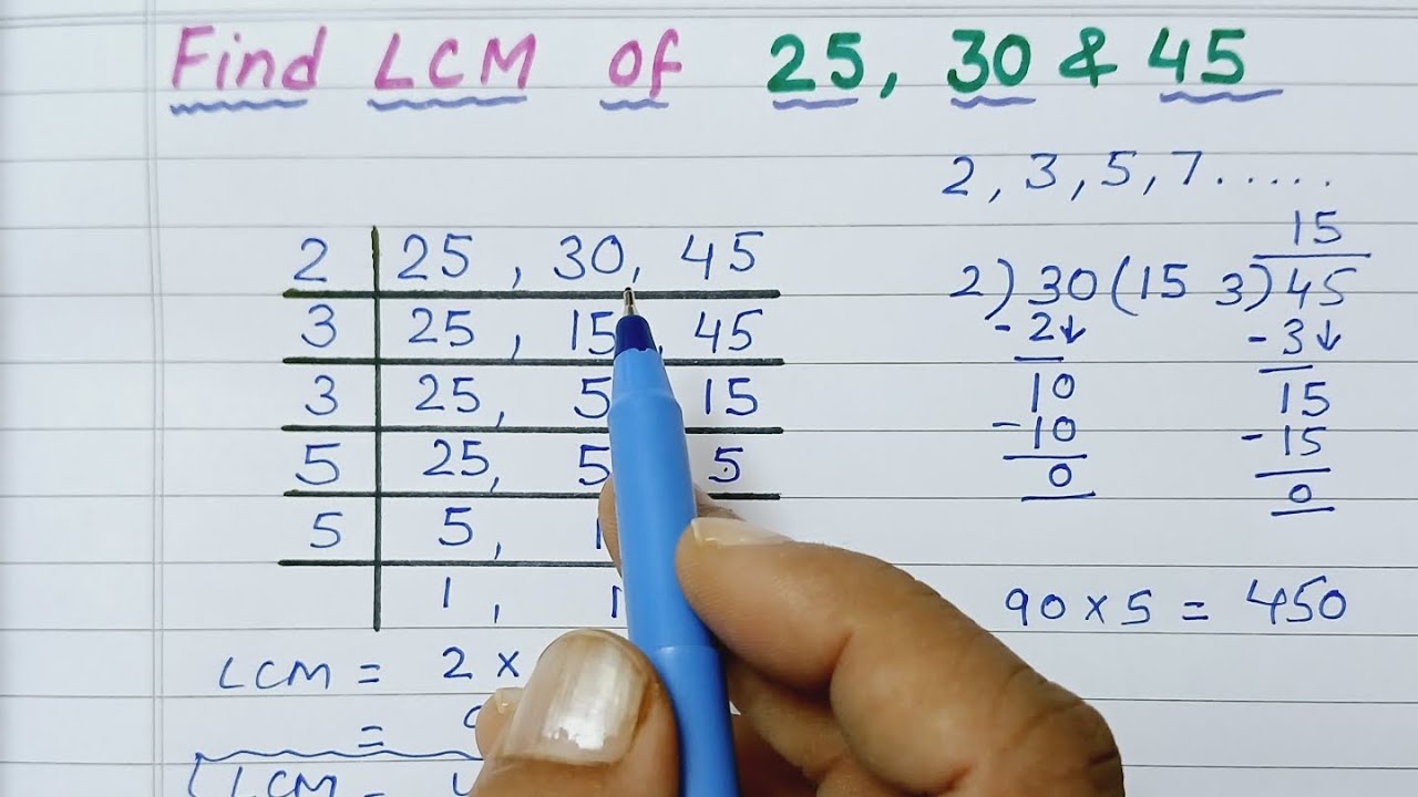 Find The LCM of 25, 30 & 45 by Prime Factorisation || LCM kaise nikale || Least common multiple