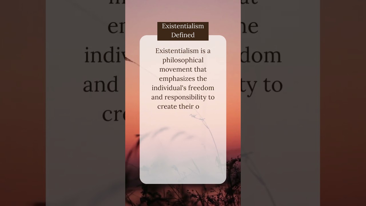 Existentialism Defined: Understanding Life's Meaning 