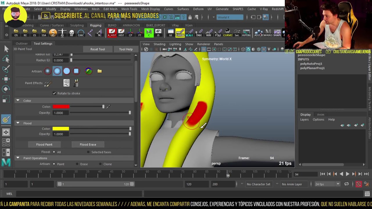 Pintando texturas en Maya con Paint 3D